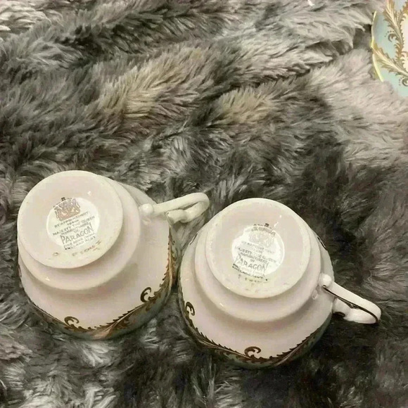 Paragon Teacup & Saucer Pattern E 104 I, Green Sage  set of 2 - Picture 6 of 11